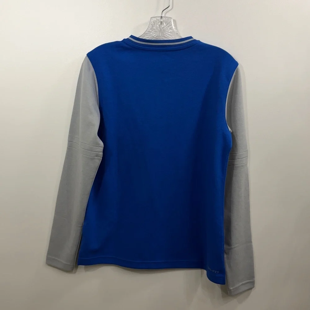 Nike Women’s Blue gray golf 1/4 zip mock neck pull over size small. NWT. Logo.
